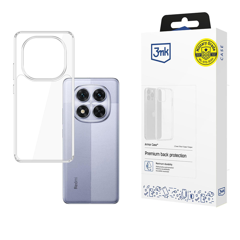 Custodia per Xiaomi Redmi Note 14 Pro 4G / Note 14 Pro+ 5G / Note 14 Pro 5G, 3MK, Armor, Trasparente