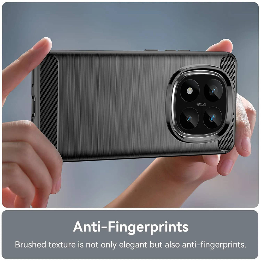 Hülle für Xiaomi Redmi Note 14 Pro 4G, Techsuit, Carbon, Schwarz