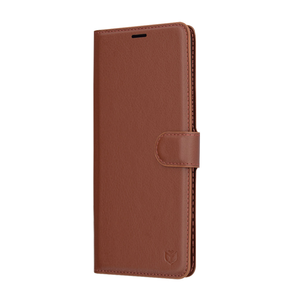 Coque pour Xiaomi Redmi Note 14 Pro 4G, Techsuit, Leather Folio, Marron