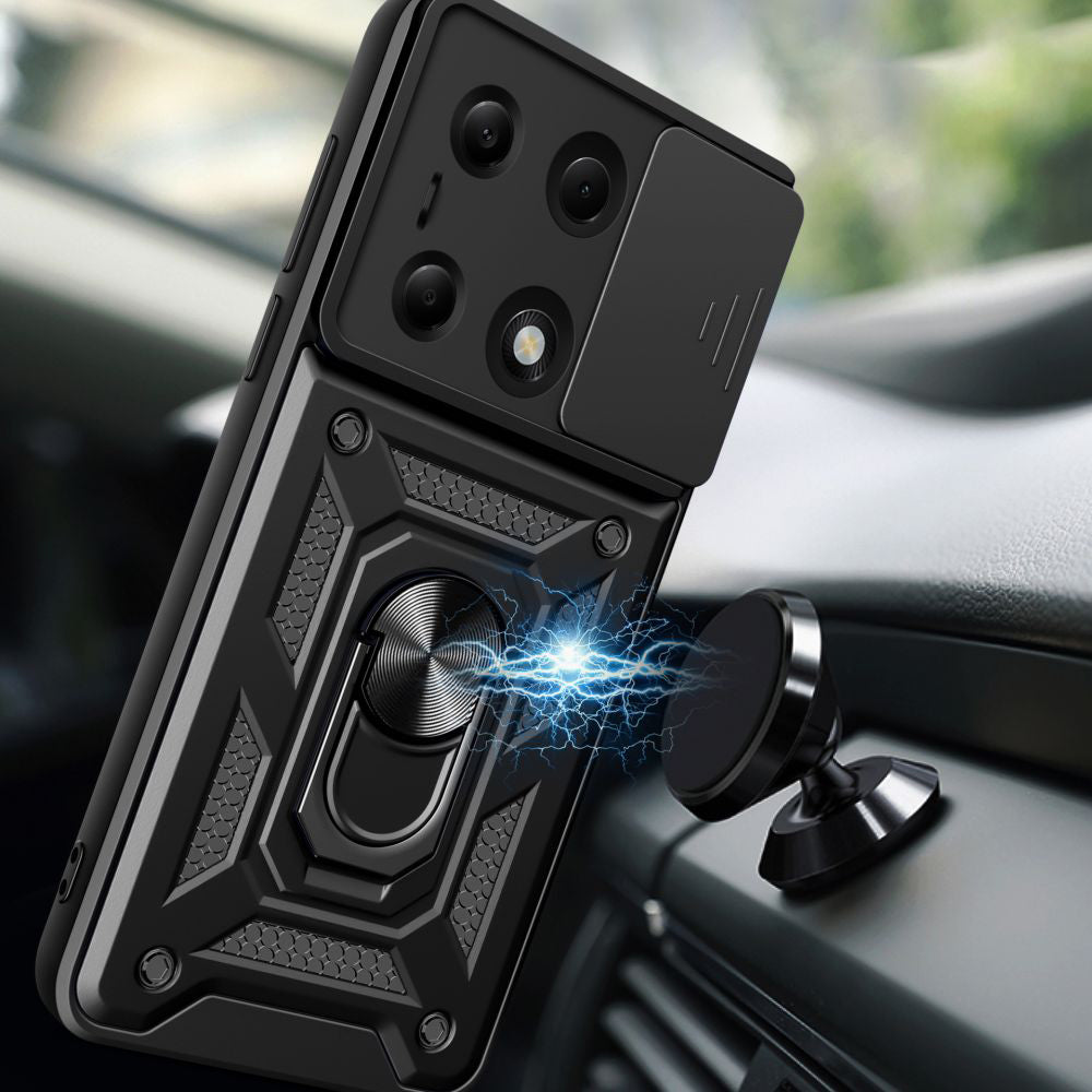 Coque pour Xiaomi Redmi Note 14S / Note 13 Pro 4G / Poco M6 Pro 4G, Techsuit, CamShield, Noire
