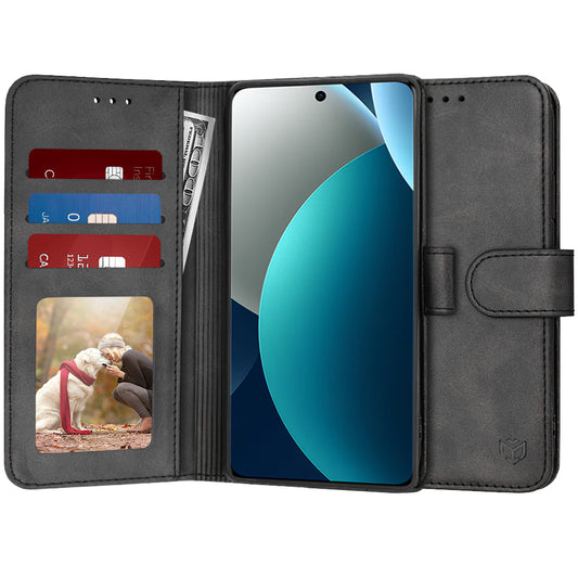 Hülle für Xiaomi Redmi Note 15 Pro 4G, Techsuit, Diary Book, Schwarz