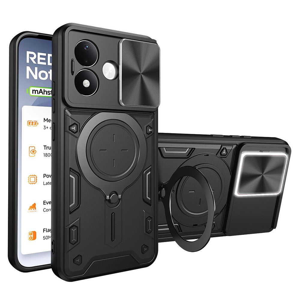 Custodia per Xiaomi Redmi Note 17 4G / Note 17 5G, Techsuit, CamGuard Pro, nera