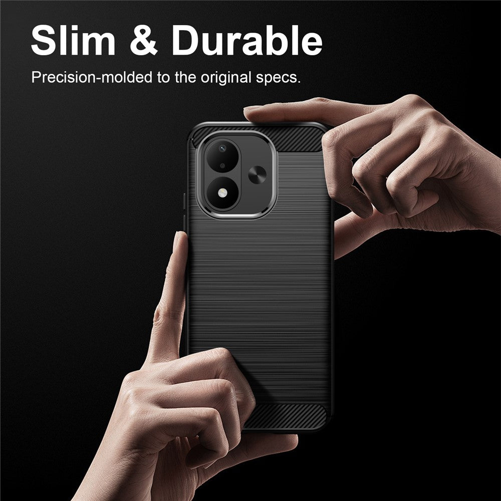Hülle für Xiaomi Redmi Note 17 4G / Note 17 5G, Techsuit, Carbon, Schwarz