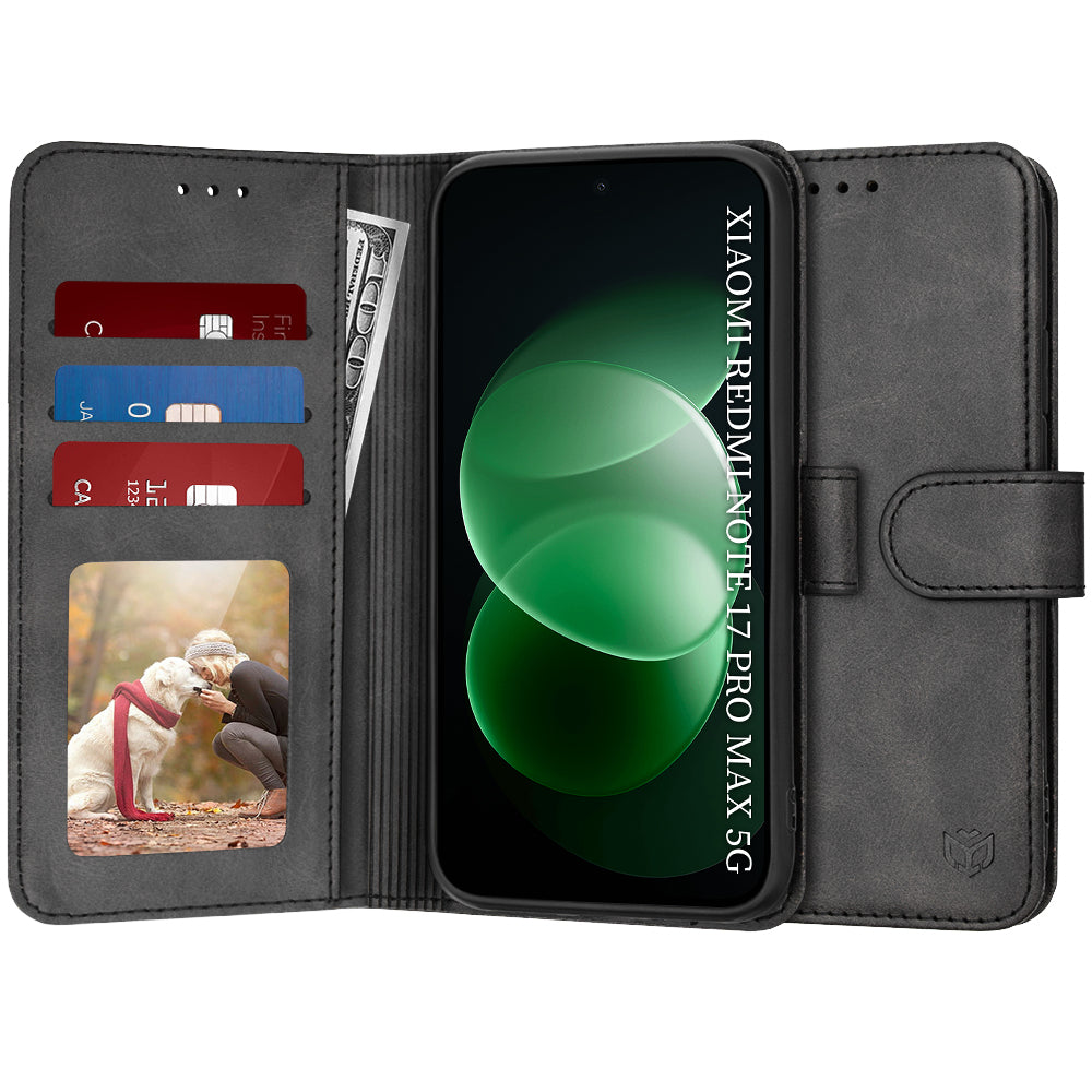 Custodia per Xiaomi Redmi Note 17 Pro Max, Techsuit, Diary Book, nera