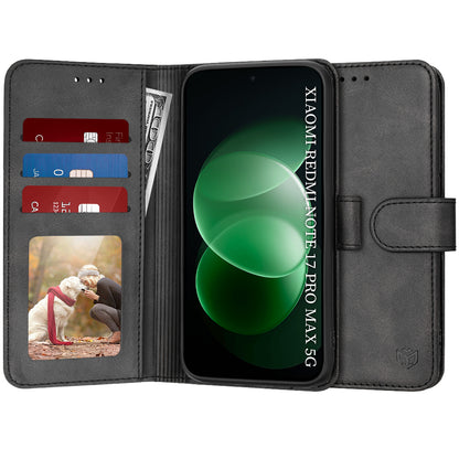 Custodia per Xiaomi Redmi Note 17 Pro Max, Techsuit, Diary Book, nera