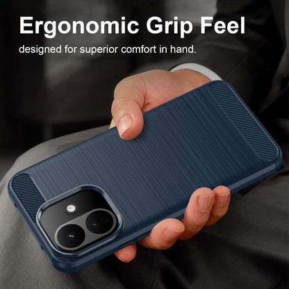 Coque pour Xiaomi Redmi Note 17 Pro, Techsuit, Carbon, bleue