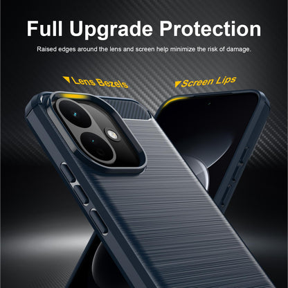 Coque pour Xiaomi Redmi Note 17 Pro, Techsuit, Carbon, bleue