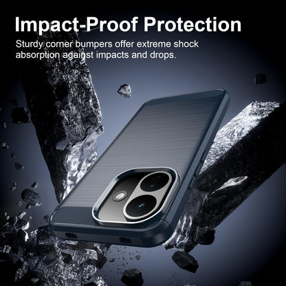 Coque pour Xiaomi Redmi Note 17 Pro, Techsuit, Carbon, bleue