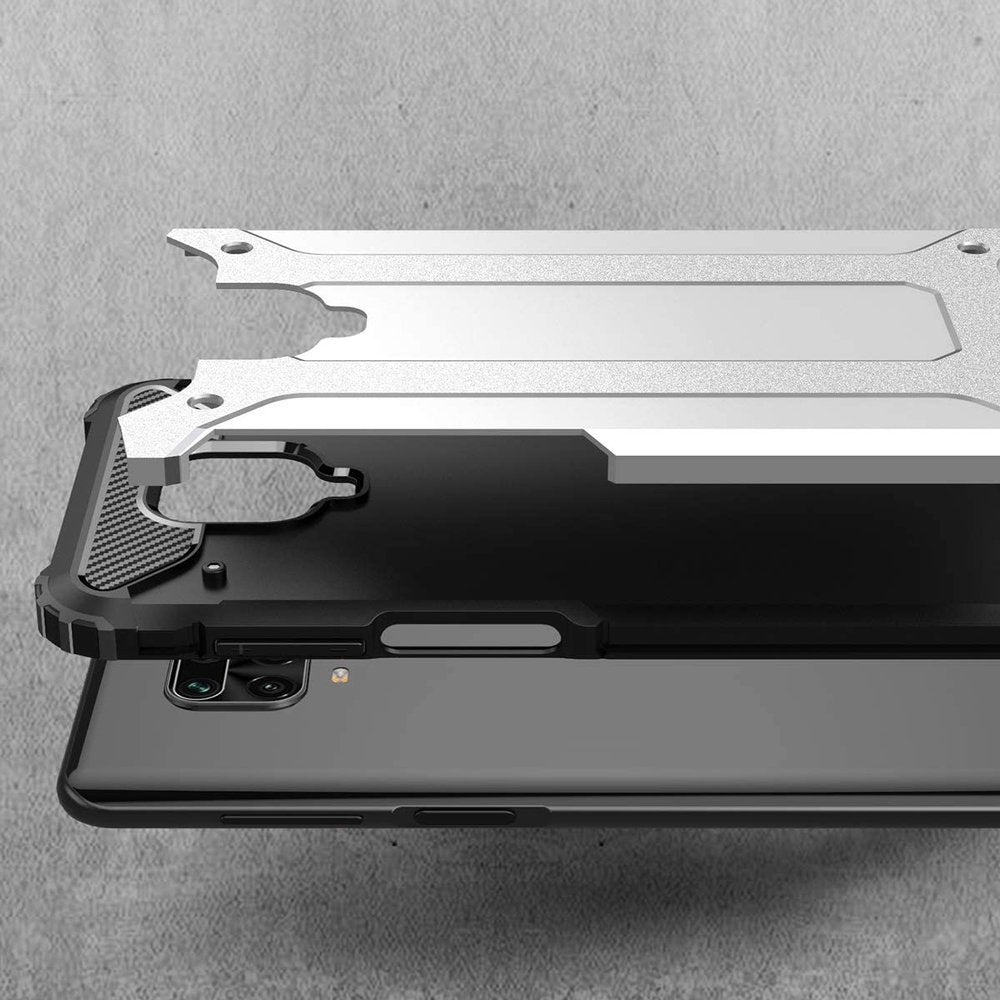 Custodia per Xiaomi Redmi Note 9S / Note 9 Pro / Note 9 Pro Max, Techsuit, Hybrid Armor, Nera