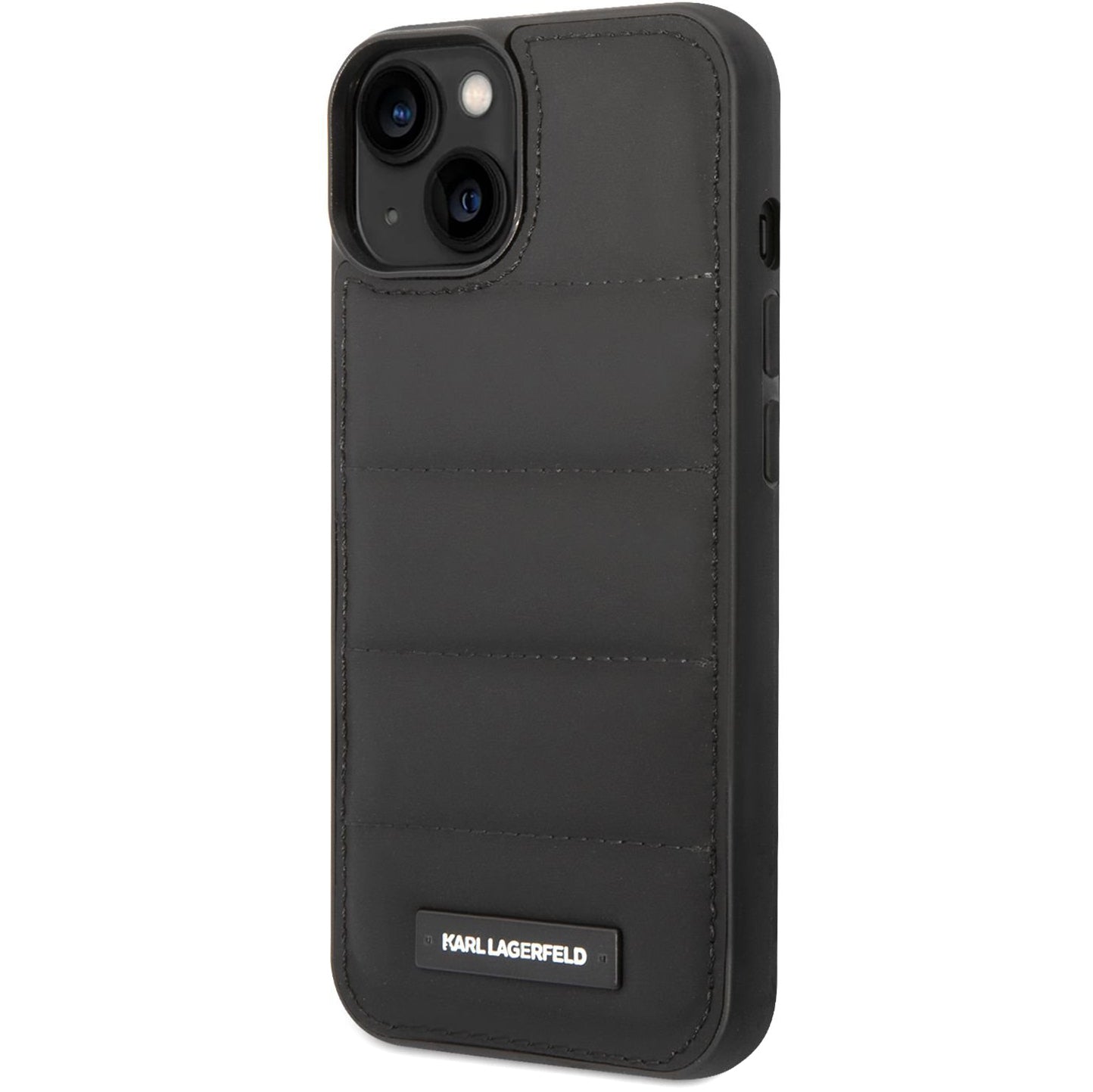 Custodia per Apple iPhone 14 Plus, Karl Lagerfeld, Quilted Puffy Metal Logo, Nera
