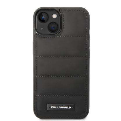 Custodia per Apple iPhone 14 Plus, Karl Lagerfeld, Quilted Puffy Metal Logo, Nera