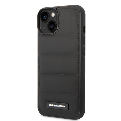 Custodia per Apple iPhone 14 Plus, Karl Lagerfeld, Quilted Puffy Metal Logo, Nera