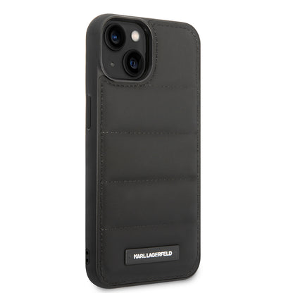 Custodia per Apple iPhone 14 Plus, Karl Lagerfeld, Quilted Puffy Metal Logo, Nera