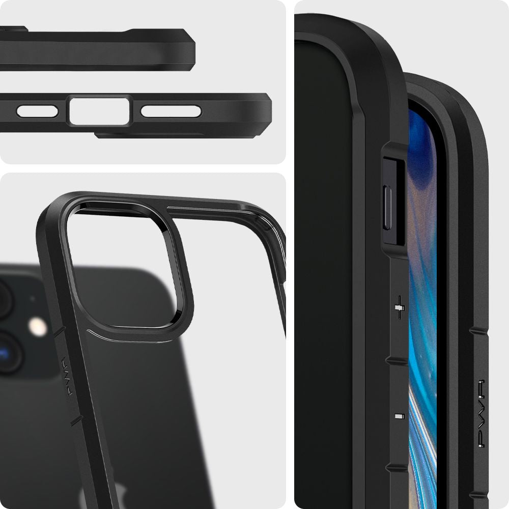 Hülle für Apple iPhone 12 / 12 Pro, Spigen, Ultra Hybrid, Schwarz ACS01703
