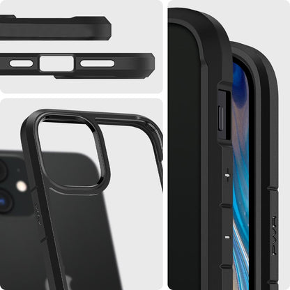 Hülle für Apple iPhone 12 / 12 Pro, Spigen, Ultra Hybrid, Schwarz ACS01703