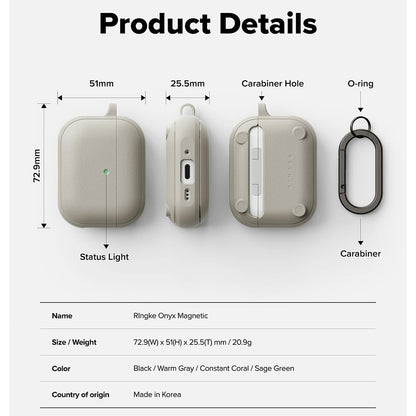 Étui Ringke Onyx pour Apple AirPods 3, Gris