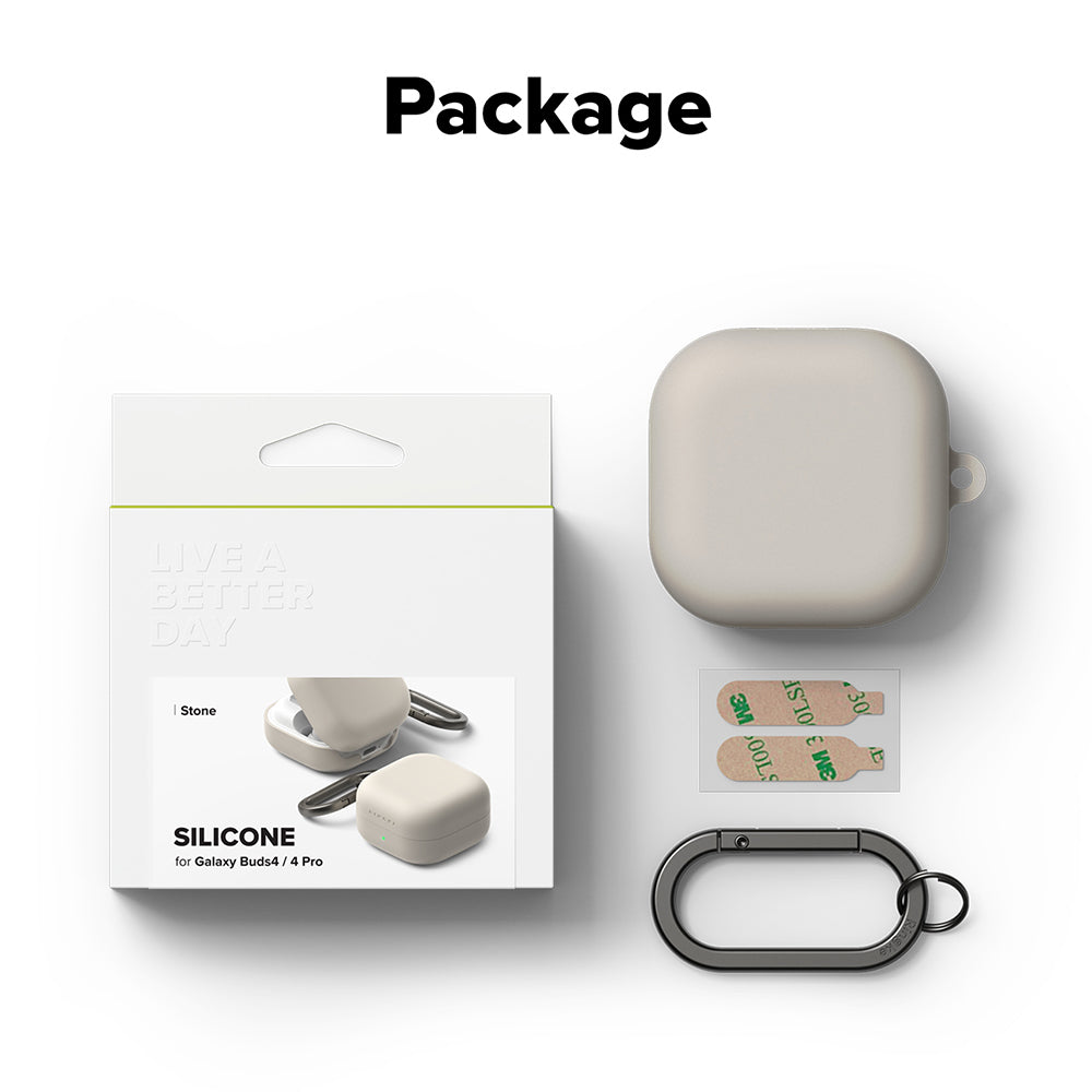 Étui Ringke pour Samsung Galaxy Buds4 / Buds4 Pro, Crème