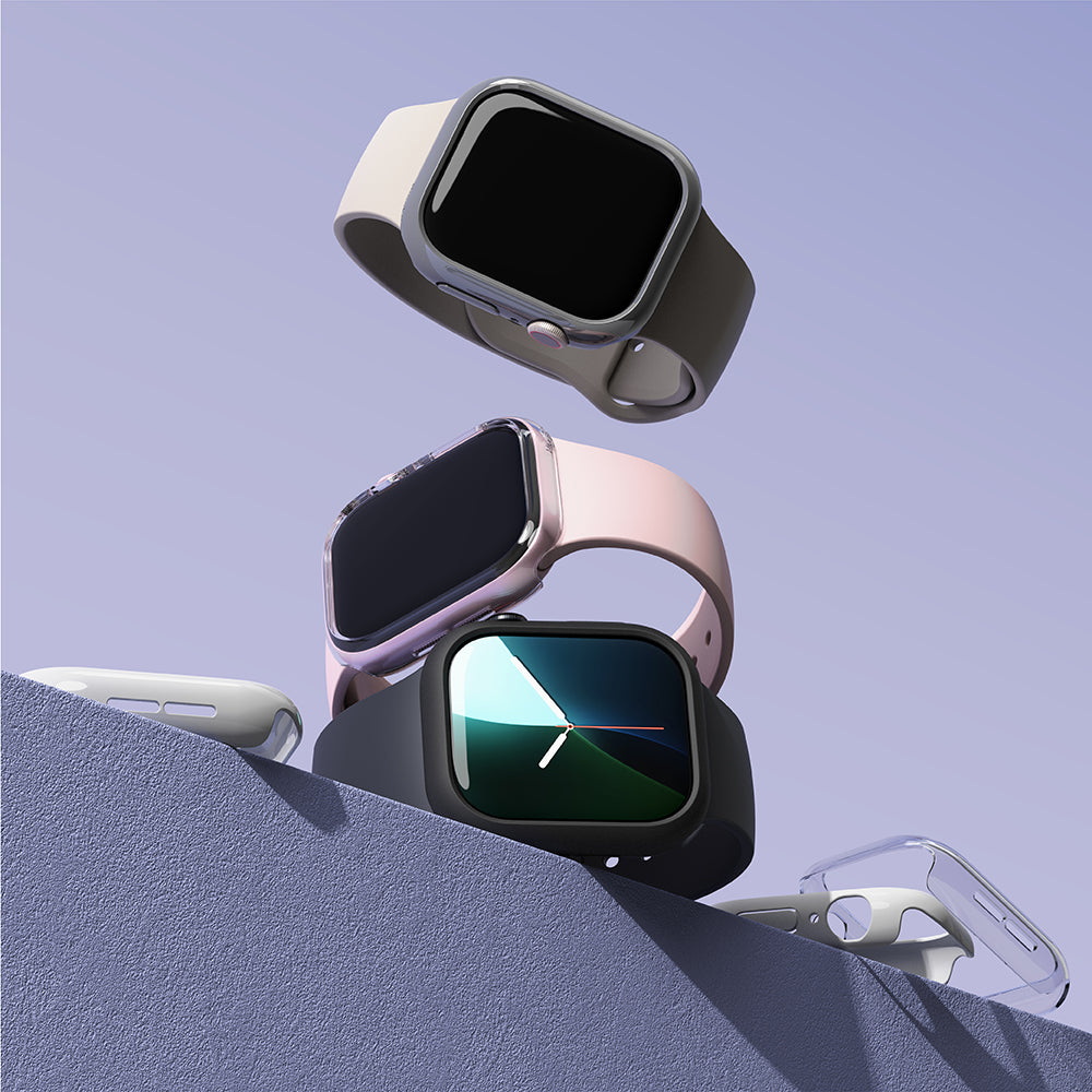 Coque Ringke Slim pour Apple Watch Series 10 / 11 46mm, Lot de 2 pièces, Noir Mat / Transparent