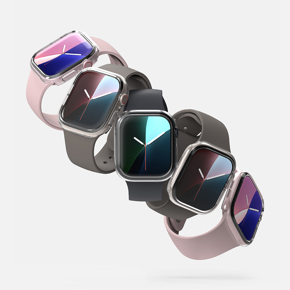 Coque Ringke Slim pour Apple Watch Series 10 / 11 46mm, Lot de 2 pièces, Noir Mat / Transparent