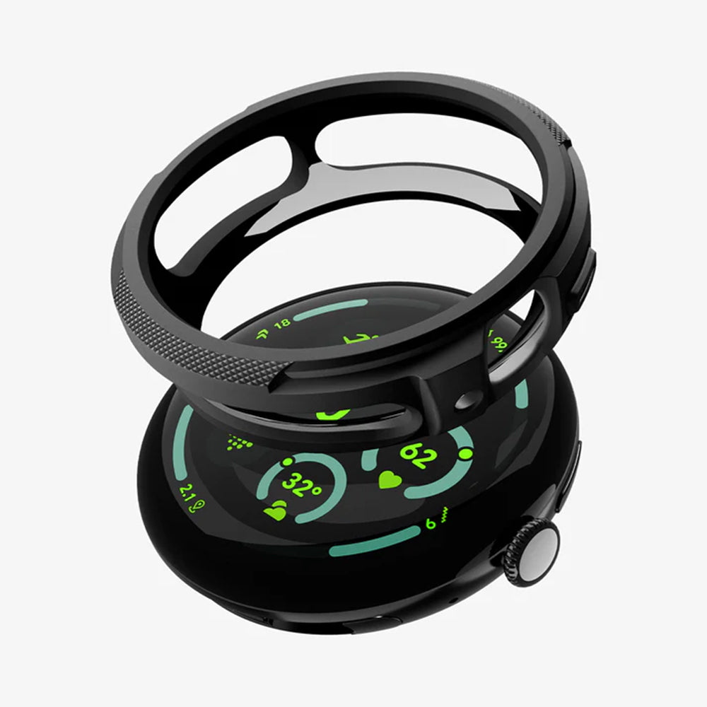 Custodia Spigen Liquid Air per Google Pixel Watch 4 45mm, Nero Opaco ACS11222
