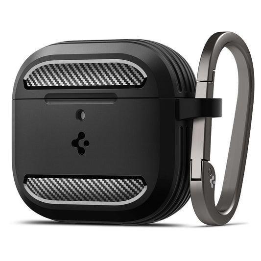 Étui Spigen Rugged Armor pour Apple AirPods 4, Noir Mat