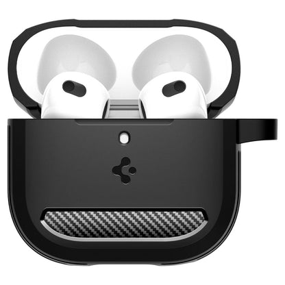 Custodia Spigen Rugged Armor per Apple AirPods 4, Nera Opaca