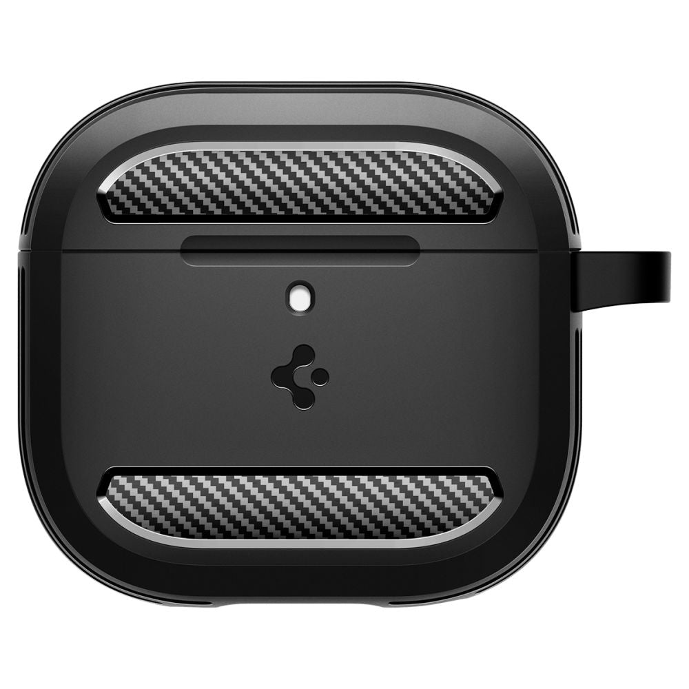 Custodia Spigen Rugged Armor per Apple AirPods 4, Nera Opaca