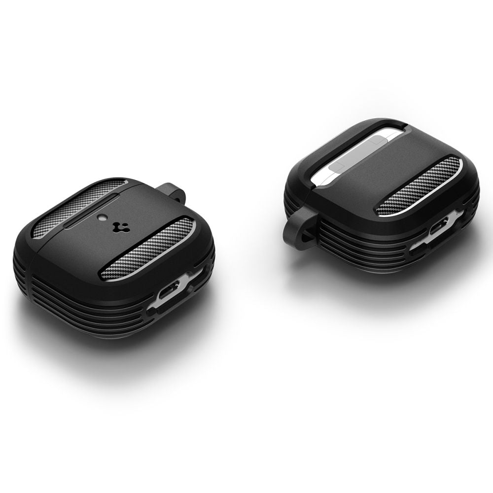 Custodia Spigen Rugged Armor per Apple AirPods 4, Nera Opaca