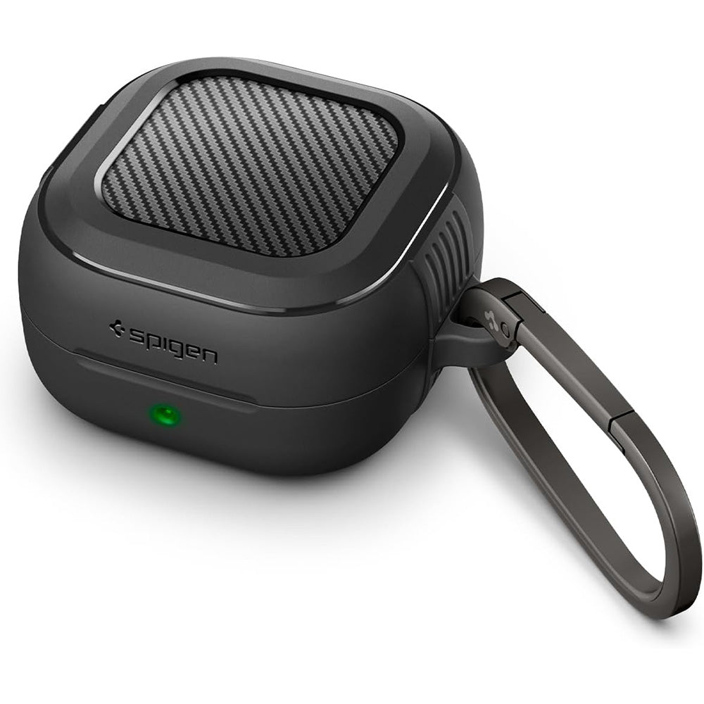 Custodia Spigen Rugged Armor per Samsung Galaxy Buds4 / Buds4 Pro, Nera Opaca ACS11200