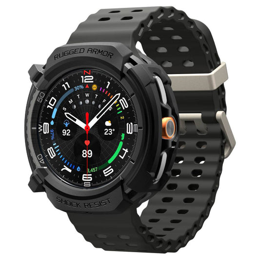 Custodia Spigen Rugged Armor per Samsung Galaxy Watch8 Classic, Opaca Nera ACS10012