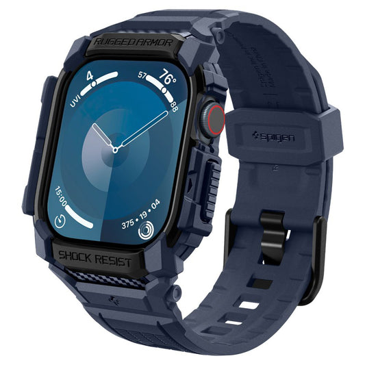 Custodia Spigen Rugged Armor Pro per Apple Watch Series 10 46mm, Blu Navy