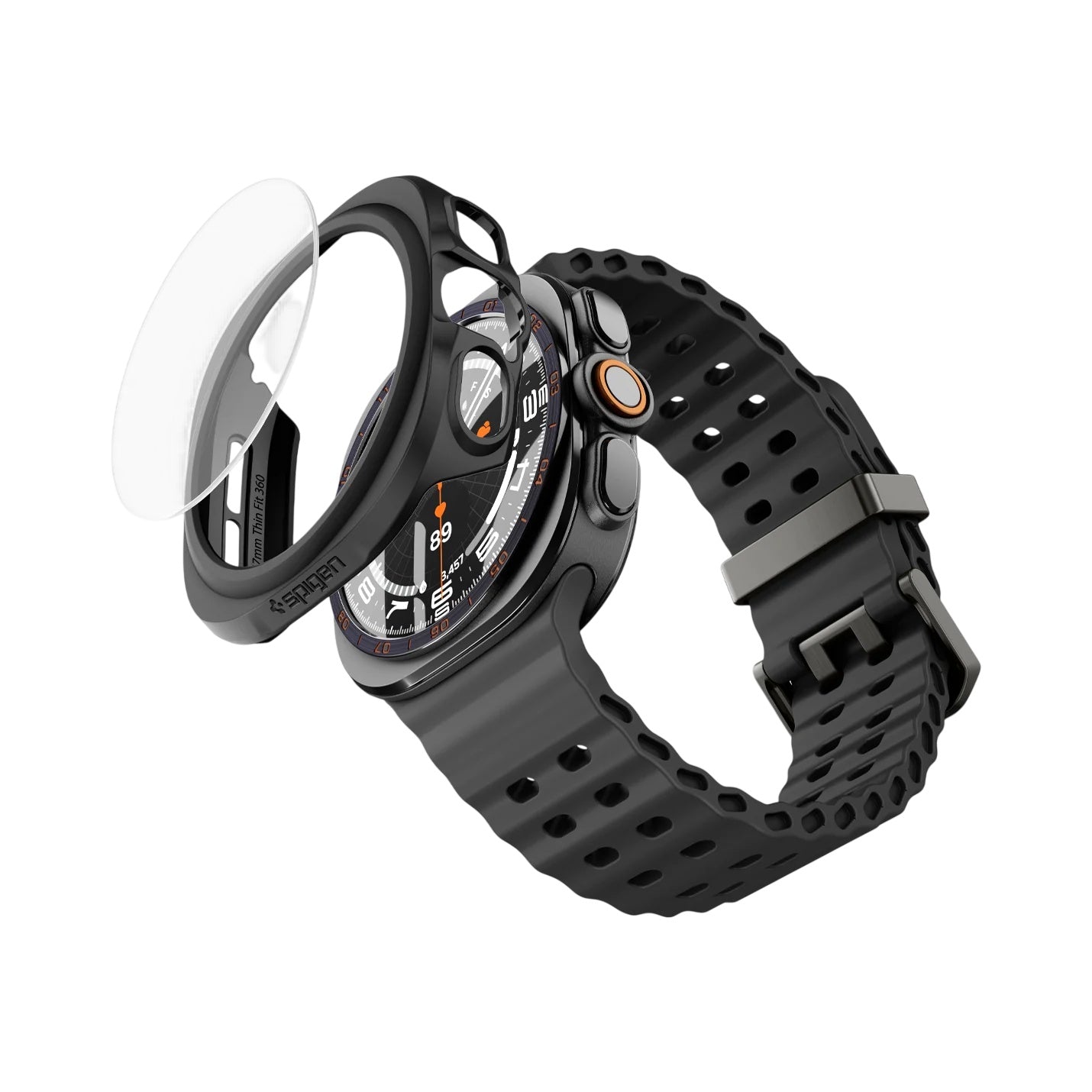Coque Spigen Thin Fit 360 pour Samsung Galaxy Watch Ultra2, Noire ACS11609