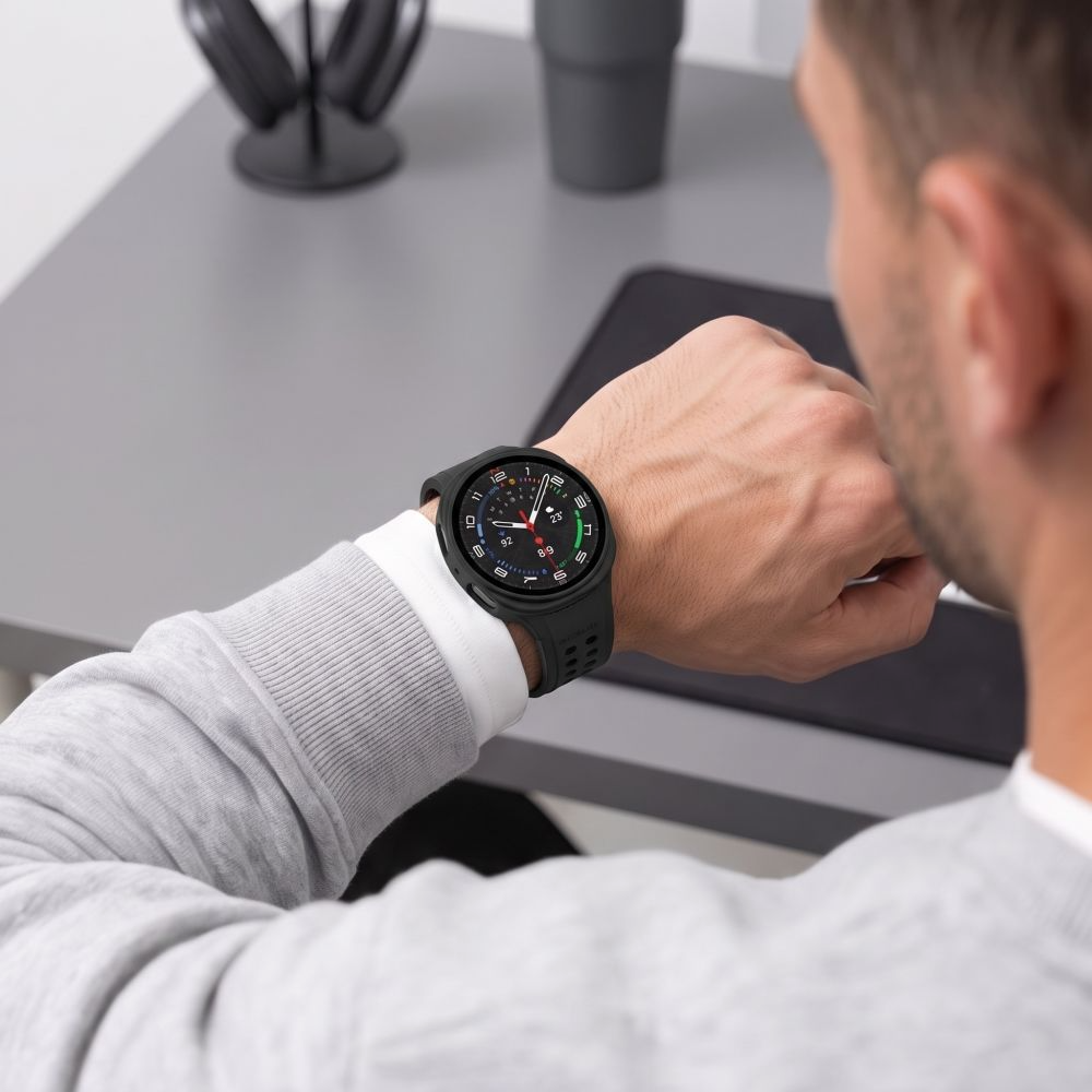 Tech-Protect Defense Hülle für Samsung Galaxy Watch 9 / Watch8 44mm, 2er Set, Schwarz / Transparent
