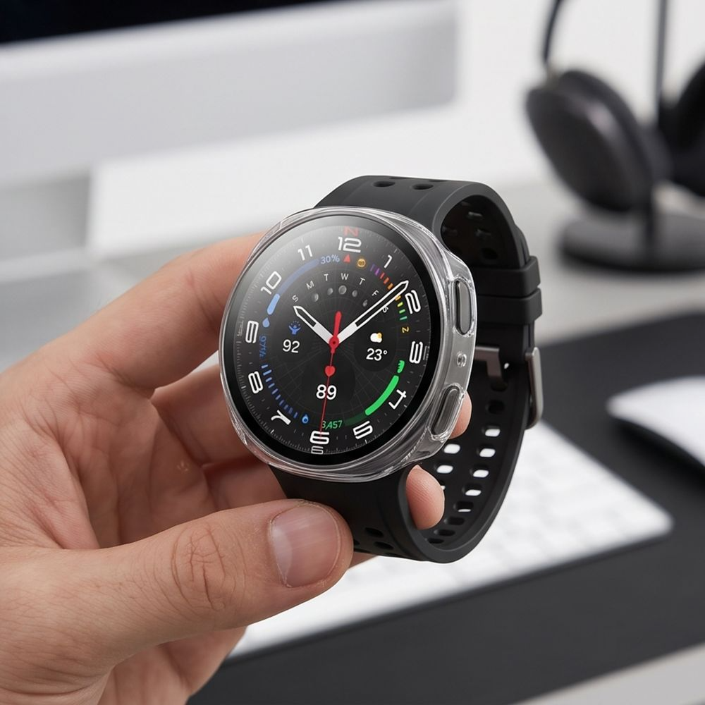 Tech-Protect Defense Hülle für Samsung Galaxy Watch9 / Watch8 40mm, 2er Set, Schwarz / Transparent