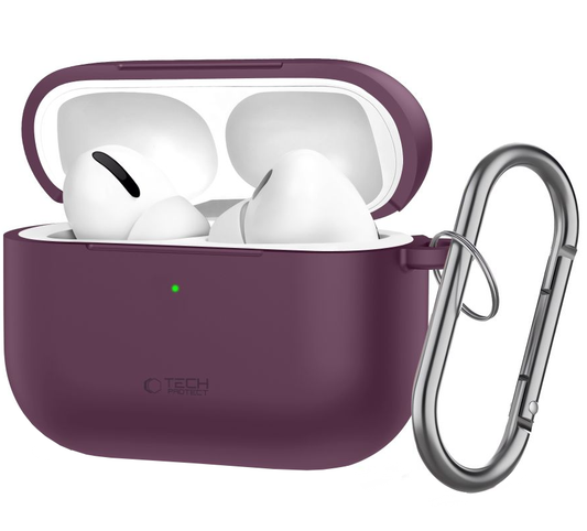 Custodia Tech-Protect Silicone Hook per Apple AirPods Pro 3, color bordeaux