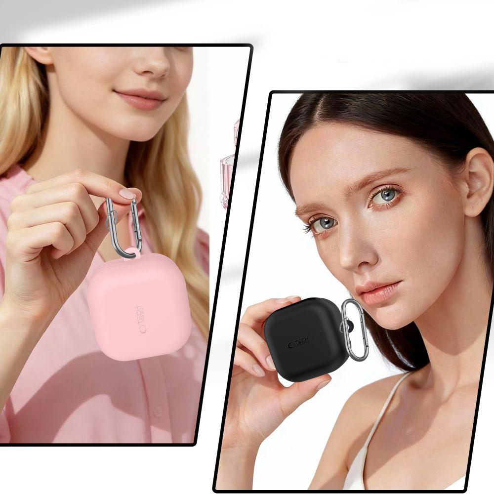 Tech-Protect Silicone Hook Case for Samsung Galaxy Buds4 / Buds4 Pro, Pink
