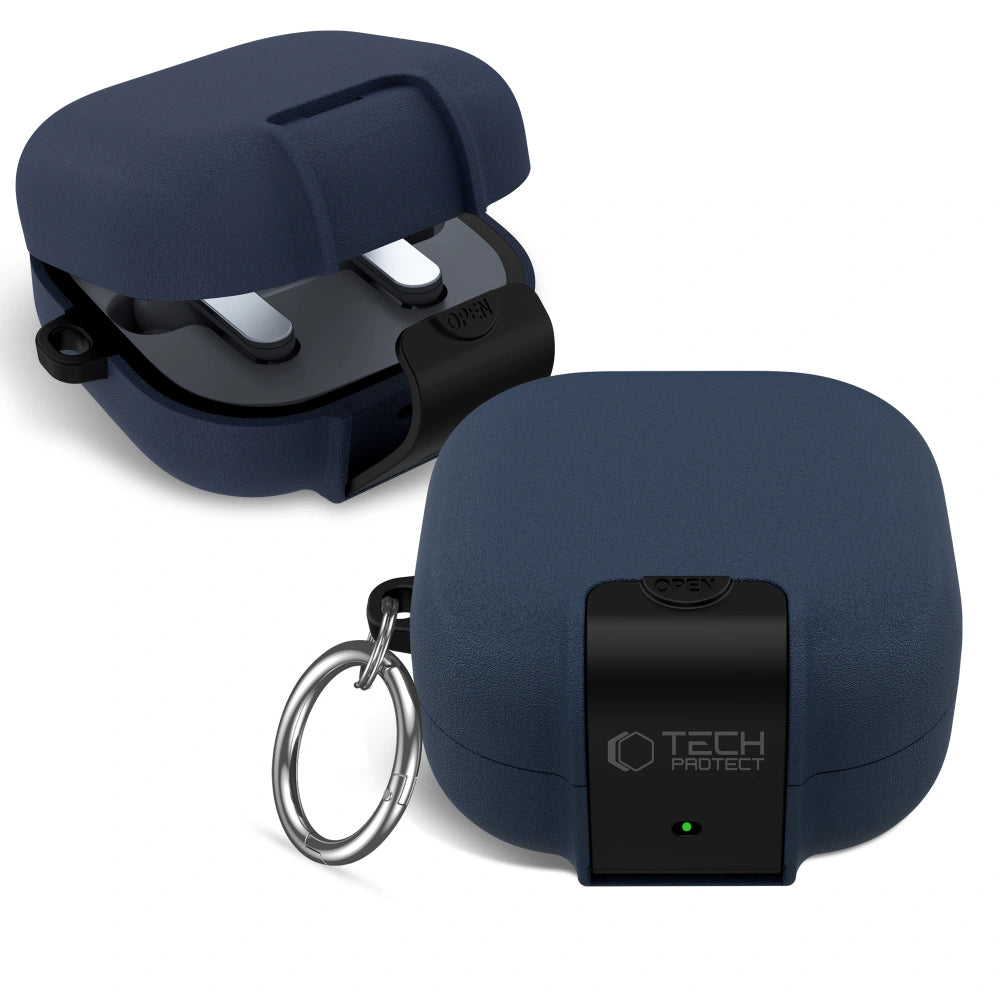 Custodia Tech-Protect Slim Hook per Samsung Galaxy Buds4 / Buds4 Pro, Blu Navy