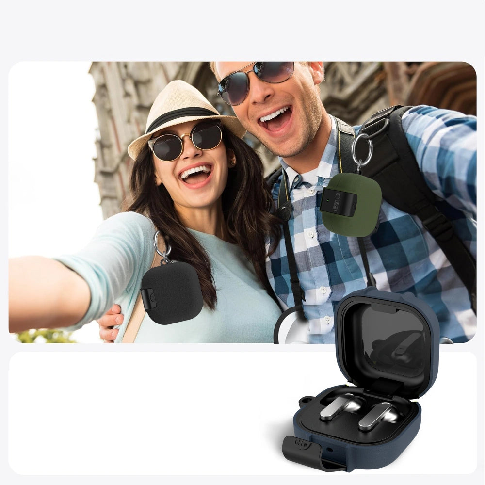 Custodia Tech-Protect Slim Hook per Samsung Galaxy Buds4 / Buds4 Pro, Blu Navy