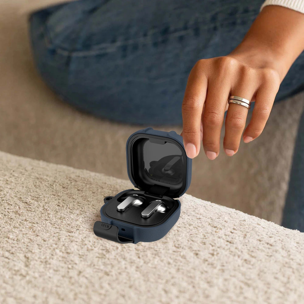 Custodia Tech-Protect Slim Hook per Samsung Galaxy Buds4 / Buds4 Pro, Blu Navy