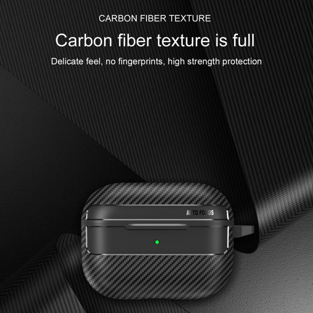 Custodia Techsuit CarbonFiber per Apple AirPods Pro 3, Nera