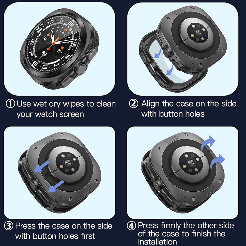 Custodia Techsuit Defense360 Pro per Samsung Galaxy Watch Ultra, Nera