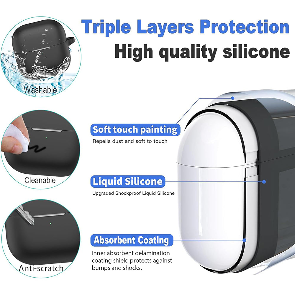 Custodia Techsuit Silicone per Huawei FreeClip 2, Nera
