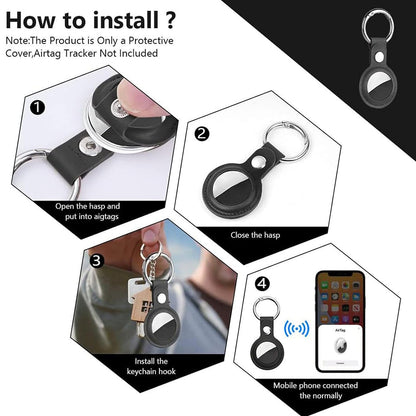 Techsuit SLH1 Hülle für Apple AirTag, Schwarz