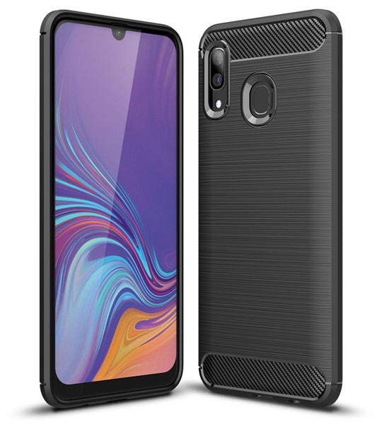 Coque pour Samsung Galaxy A40 A405, Forcell, Carbone, Noire