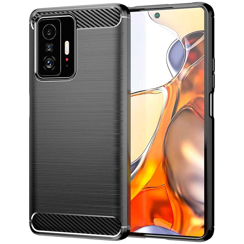 Coque pour Xiaomi 11T / 11T Pro, Carbone, Noire