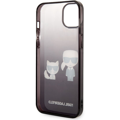 Custodia per Apple iPhone 14 Plus, Karl Lagerfeld, Gradient Karl & Choupette, Nera