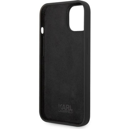 Custodia per Apple iPhone 14 Plus, Karl Lagerfeld, Silicone Body Choupette, Nera