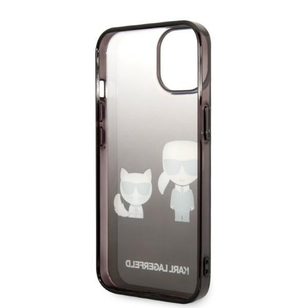 Custodia per Apple iPhone 14 Plus, Karl Lagerfeld, Gradient Karl & Choupette, Nera