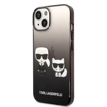 Custodia per Apple iPhone 14 Plus, Karl Lagerfeld, Gradient Karl & Choupette, Nera