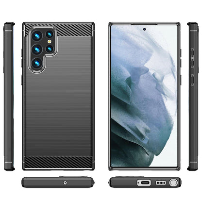 Coque pour Samsung Galaxy S23 Ultra S918, OEM, Carbone, Noire